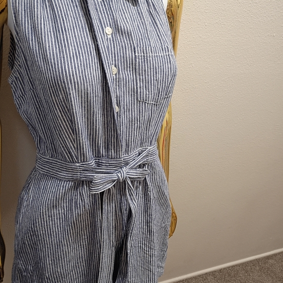 Anthropologie Blue and White Striped Jumpsuit - Picture 2 of 8
